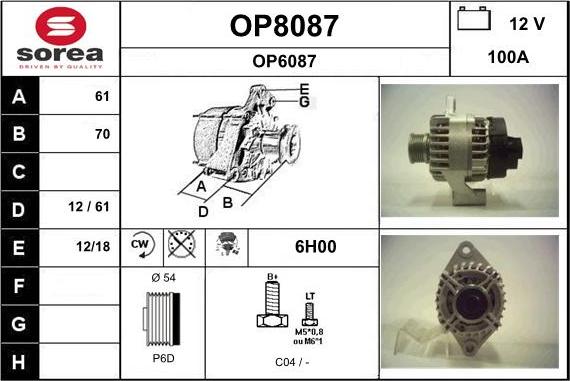 SNRA OP8087 - Ģenerators www.autospares.lv