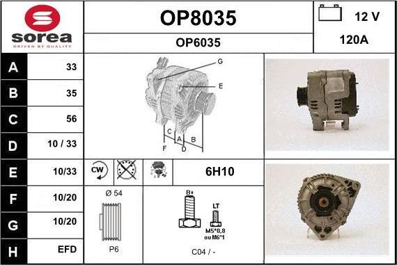 SNRA OP8035 - Ģenerators www.autospares.lv