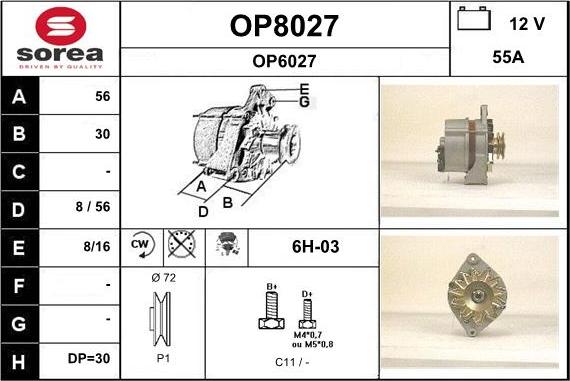 SNRA OP8027 - Alternator www.autospares.lv