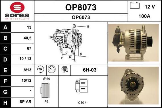 SNRA OP8073 - Генератор www.autospares.lv