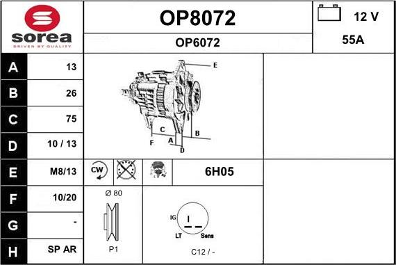 SNRA OP8072 - Ģenerators www.autospares.lv