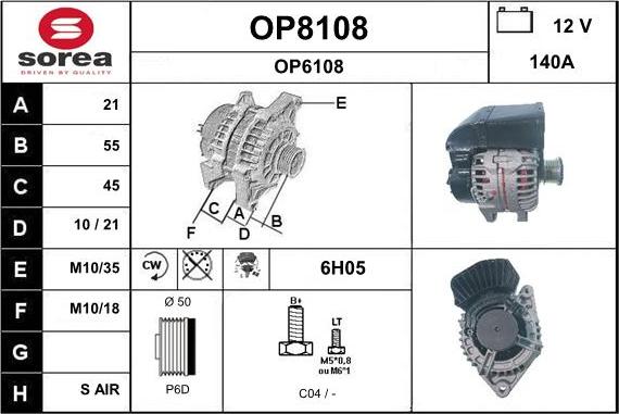 SNRA OP8108 - Генератор www.autospares.lv