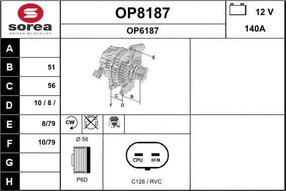 SNRA OP8187 - Ģenerators autospares.lv