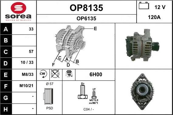 SNRA OP8135 - Ģenerators www.autospares.lv