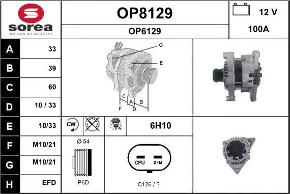 SNRA OP8129 - Ģenerators autospares.lv