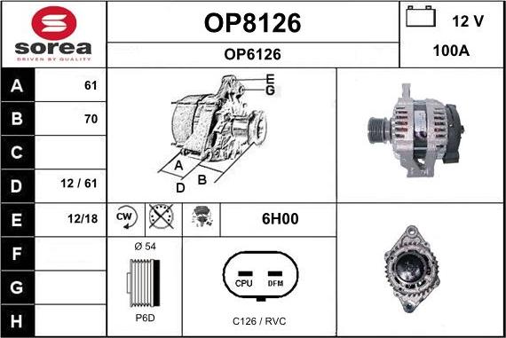 SNRA OP8126 - Ģenerators www.autospares.lv