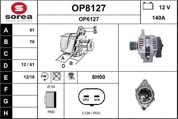 SNRA OP8127 - Ģenerators www.autospares.lv