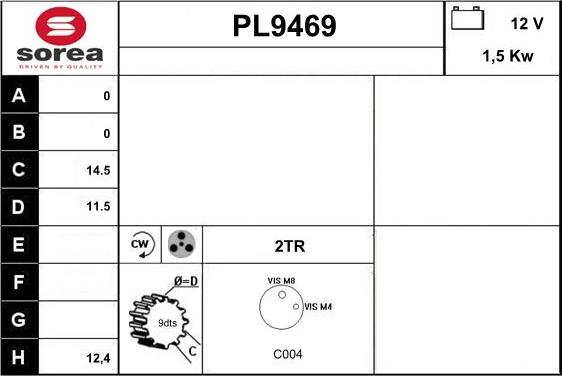 SNRA PL9469 - Starteris autospares.lv