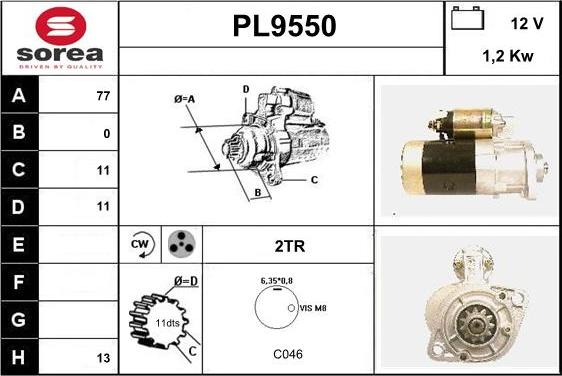 SNRA PL9550 - Starteris autospares.lv