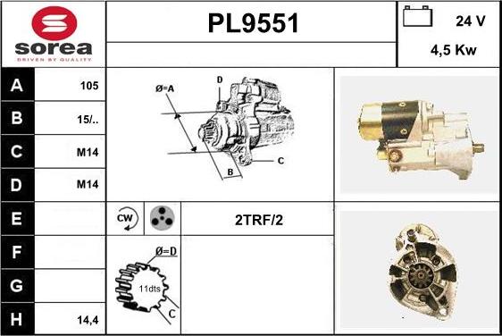 SNRA PL9551 - Стартер www.autospares.lv