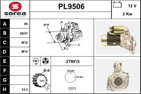 SNRA PL9506 - Starteris www.autospares.lv