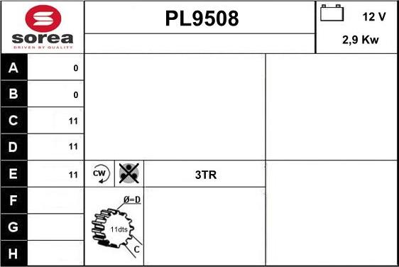 SNRA PL9508 - Starteris autospares.lv