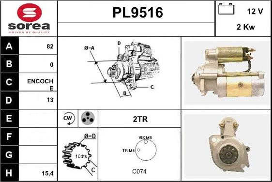 SNRA PL9516 - Стартер www.autospares.lv