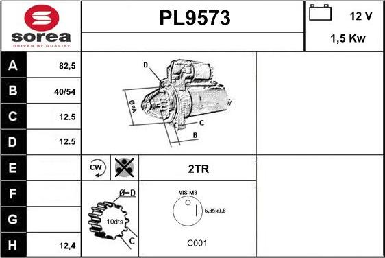 SNRA PL9573 - Starteris autospares.lv