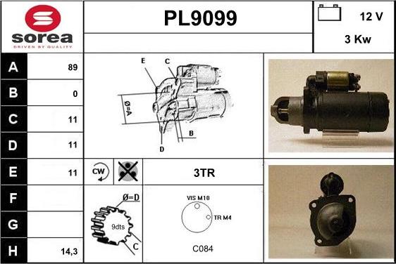 SNRA PL9099 - Starter www.autospares.lv