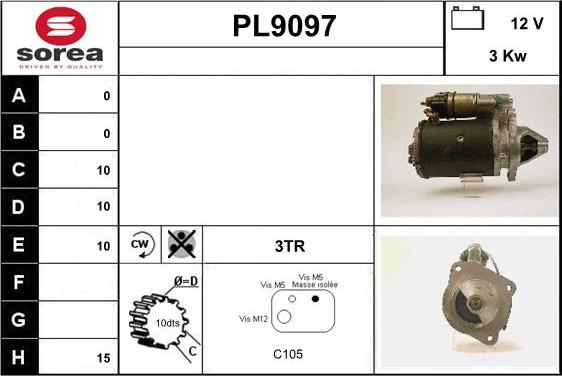 SNRA PL9097 - Стартер www.autospares.lv