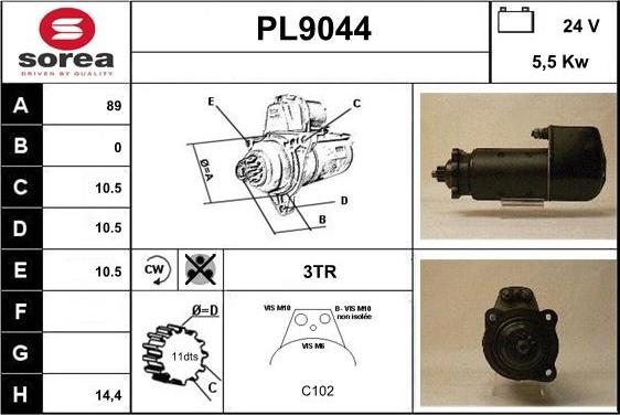 SNRA PL9044 - Starteris autospares.lv