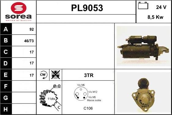 SNRA PL9053 - Starter www.autospares.lv