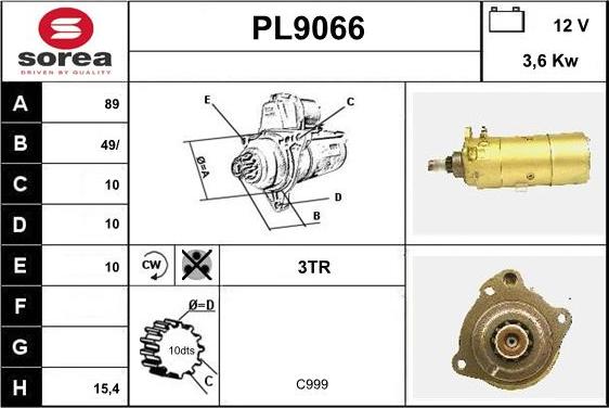 SNRA PL9066 - Starteris autospares.lv