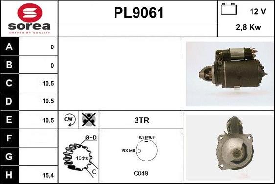 SNRA PL9061 - Starteris autospares.lv