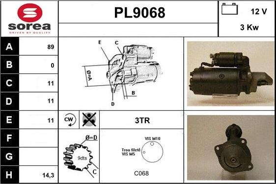 SNRA PL9068 - Стартер www.autospares.lv