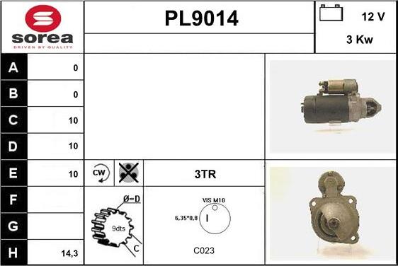 SNRA PL9014 - Starteris www.autospares.lv