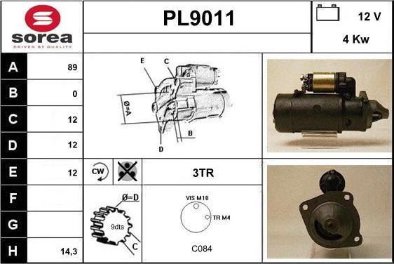 SNRA PL9011 - Starter www.autospares.lv