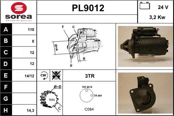 SNRA PL9012 - Starter www.autospares.lv