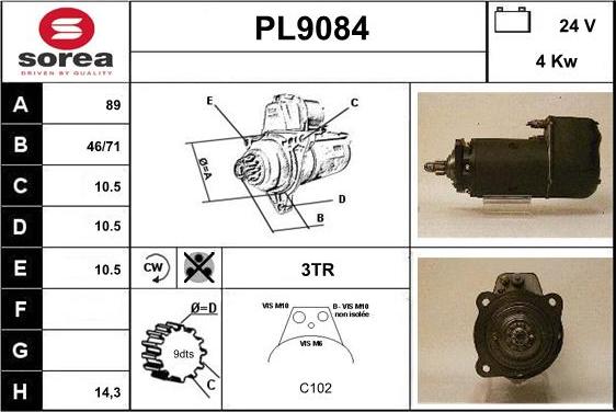 SNRA PL9084 - Стартер www.autospares.lv