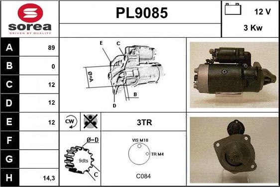 SNRA PL9085 - Starter www.autospares.lv