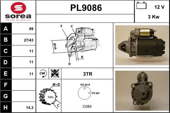 SNRA PL9086 - Starter www.autospares.lv