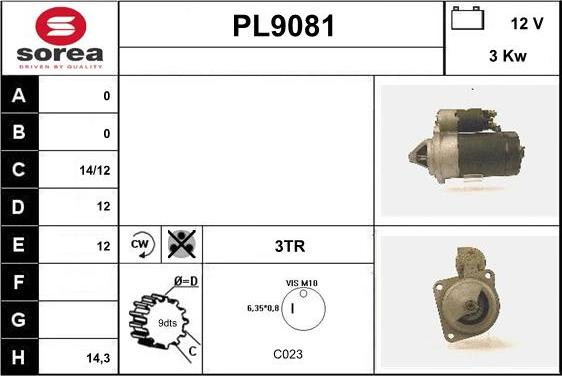 SNRA PL9081 - Starter www.autospares.lv