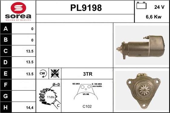 SNRA PL9198 - Starteris autospares.lv