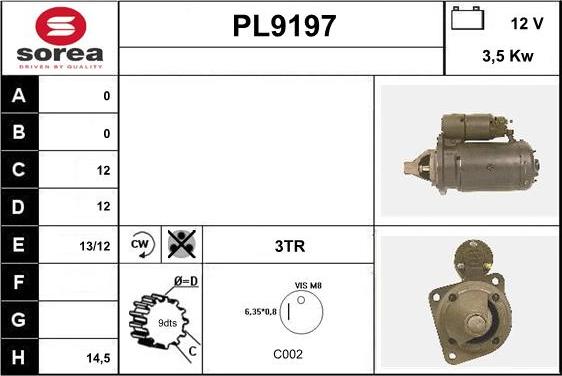 SNRA PL9197 - Starter www.autospares.lv