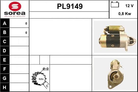 SNRA PL9149 - Стартер www.autospares.lv