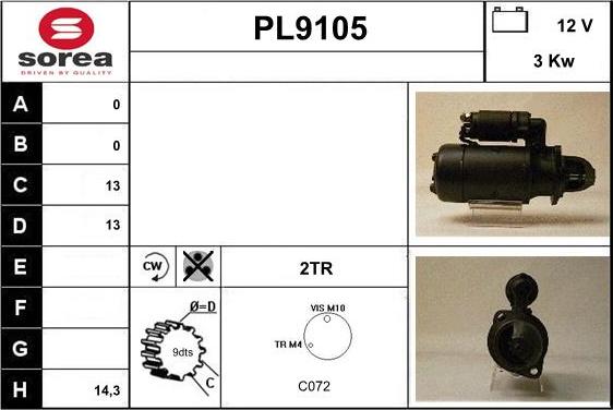 SNRA PL9105 - Стартер www.autospares.lv