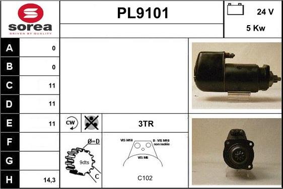 SNRA PL9101 - Starter www.autospares.lv