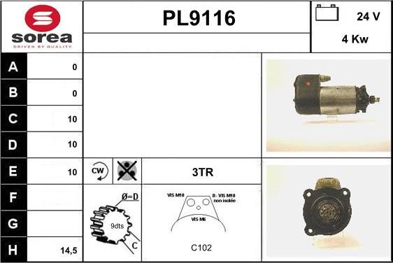 SNRA PL9116 - Starteris autospares.lv