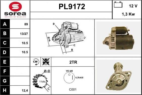 SNRA PL9172 - Starter www.autospares.lv