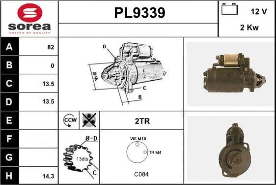 SNRA PL9339 - Starteris www.autospares.lv