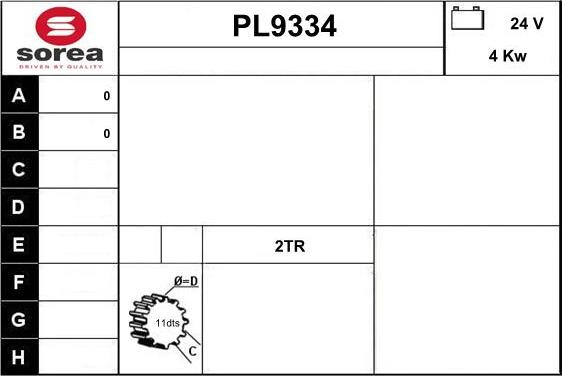 SNRA PL9334 - Starteris autospares.lv