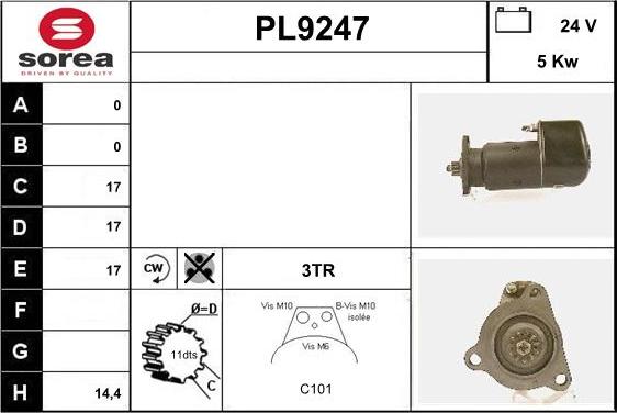 SNRA PL9247 - Starteris autospares.lv