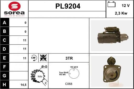 SNRA PL9204 - Стартер www.autospares.lv