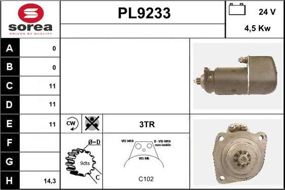 SNRA PL9233 - Стартер www.autospares.lv