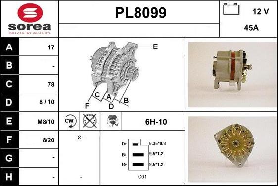 SNRA PL8099 - Ģenerators autospares.lv