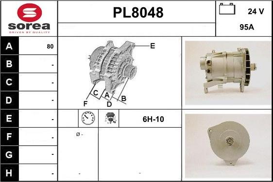 SNRA PL8048 - Alternator www.autospares.lv