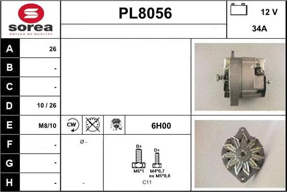 SNRA PL8056 - Ģenerators www.autospares.lv