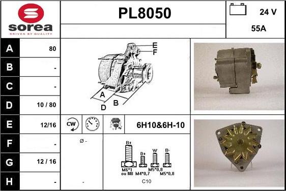 SNRA PL8050 - Ģenerators autospares.lv