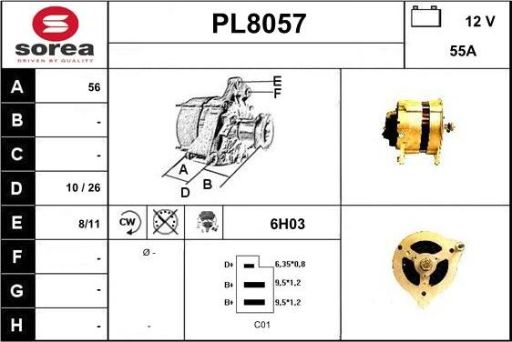 SNRA PL8057 - Alternator www.autospares.lv