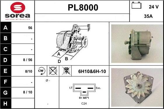 SNRA PL8000 - Alternator www.autospares.lv